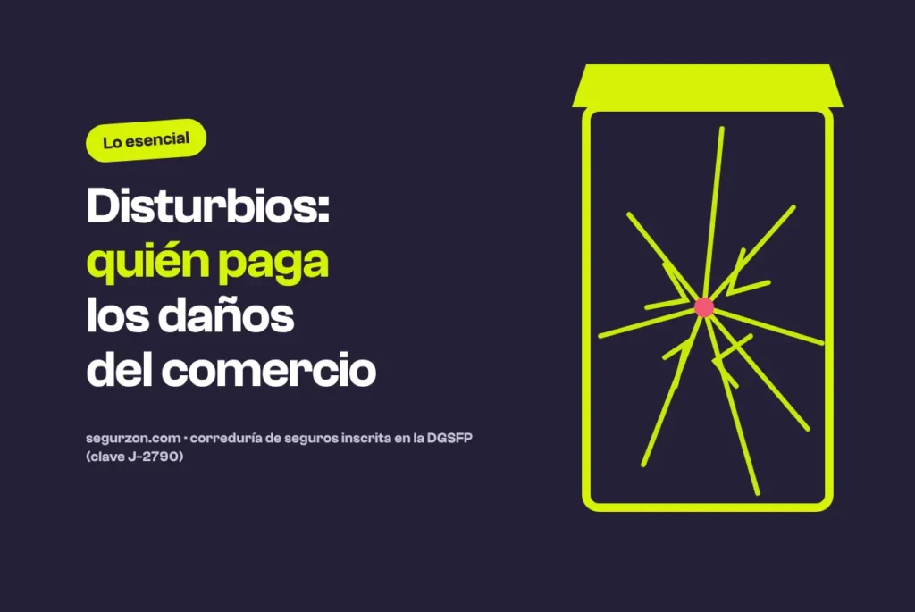 Ilustración de un escaparate con el cristal roto y el título Disturbios: quién paga los daños del comercio